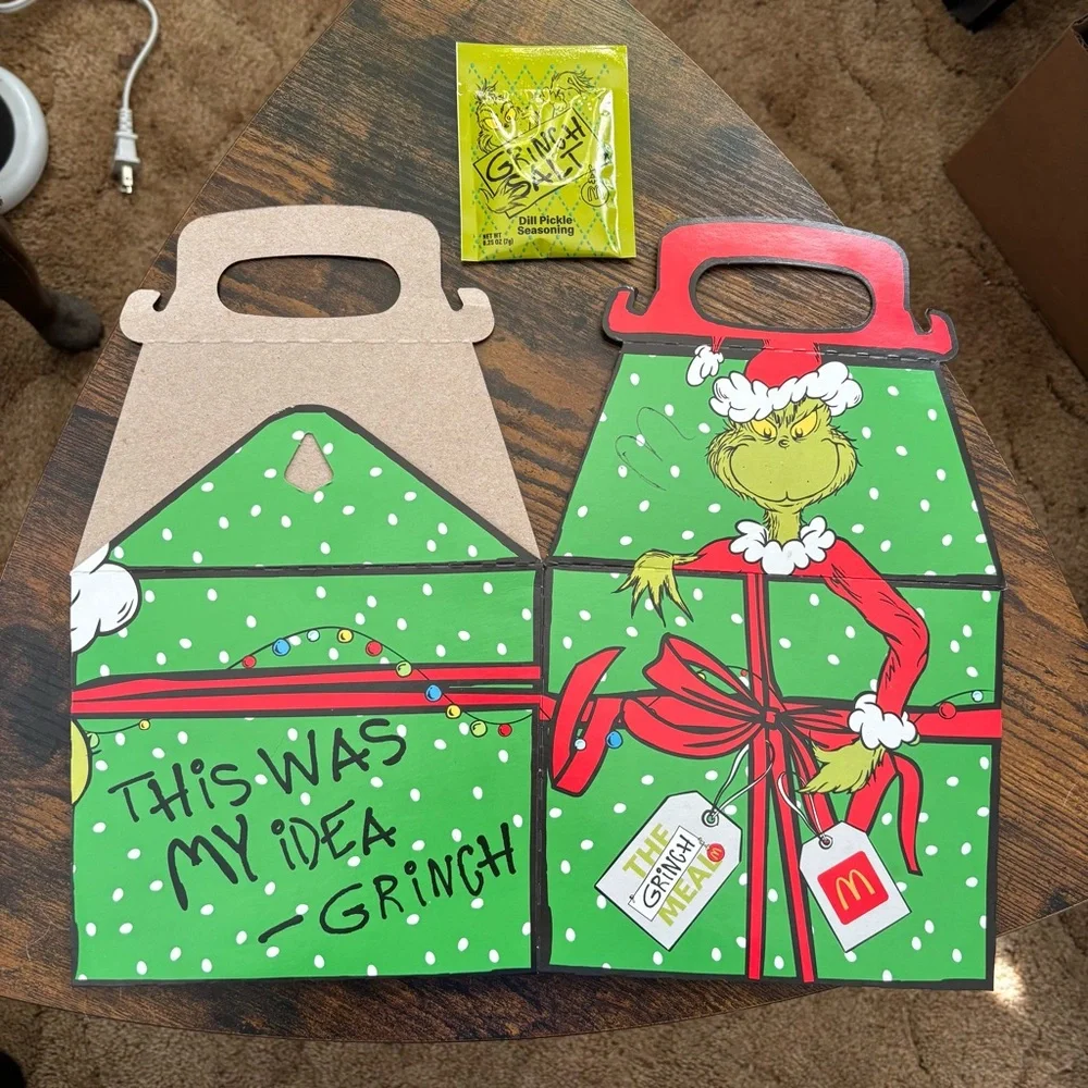 Grinch-Themed Limited Time Empty Happy Meal Box -Grinch Salt